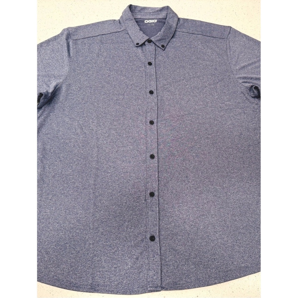 OGIO Men's Heathered Navy XXL New Button-Down‎ Shirt